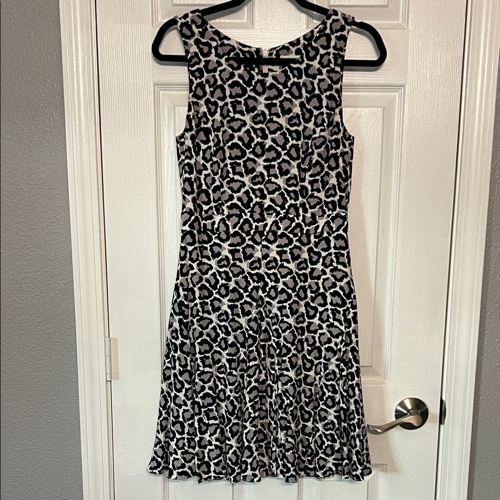 Diane Von Furstenberg Black and White Leopard Mini Dress
